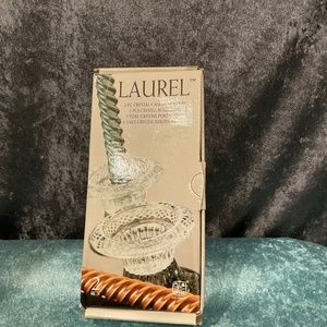 Vintage Laurel Two Piece Crystal Candle Holders, NIB